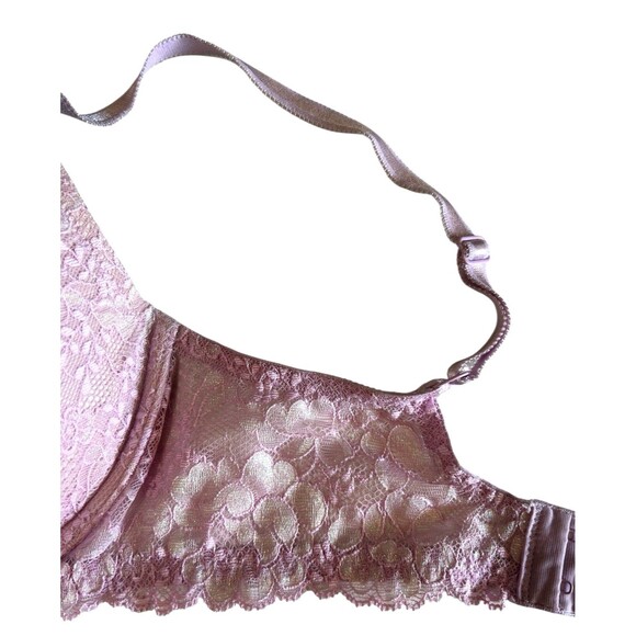 Victoria Secret Dream Angel Bra 34DD Pink Rhinestone Lace Push Up Padded - Picture 7 of 8